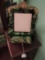 Matching Green Flower Velvet Picture Frame & Drawer with Matching Photo Alb