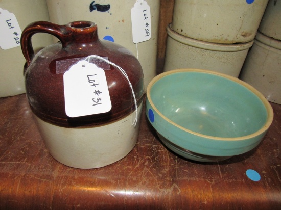 1-Gallon Crock Jug & Small Crock Bowl.