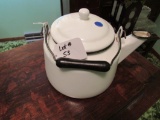 Antique Enamelware Tea/Coffee Pot with Handle.