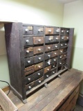 Antique Solid Wood (Oak) Bolt & Fastener Cabinet, 41 Drawers (1 Missing), I