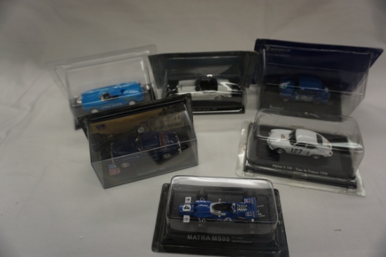 (6) Various Brands 1:43 Scale Models in Bubble Packs: Matra MS80, Renault 4