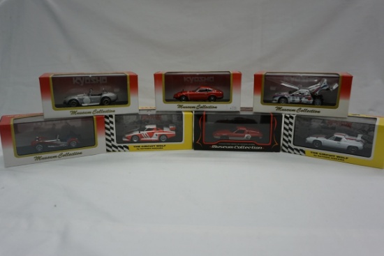 (7) Kyosho 1:43 Scale Models in Boxes: Lotus Type 47, Lancia Stratos, Lotus