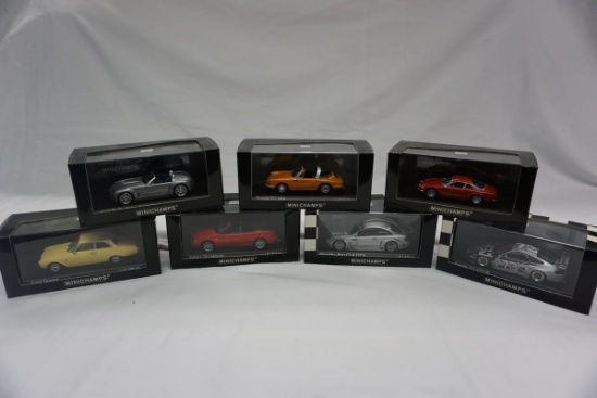 (7) Mini Champs 1:43 Scale Models in Boxes: 1963-67 Renault Alpine, 2002 Me