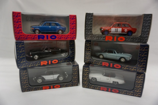 (6) Rio 1:43 Scale Models in Boxes: 1969 Fiat 128, 1971 Fiat 128, 1961 Citr