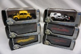 (6) Eagle's Racing 1:43 Scale Models in Boxes: VW Beetle, Dodge Charger, Fo