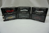 (6) MiniChamps 1:43 Scale Models in Boxes: 2002 Porsche, 63-64 Porsche 356