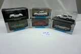 (6) MiniChamps 1:43 Scale Models in Boxes: Porsche 356, Porsche 924, Jaguar