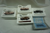 (4) Franklin Mint 1:43 Scale Models in Shipping Boxes: 1956 Lincoln, 1963 S