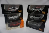 (6) iXO Models 1:43 Scale Models in Boxes: Fiat 131 Abarth, Mitsubishi Lanc