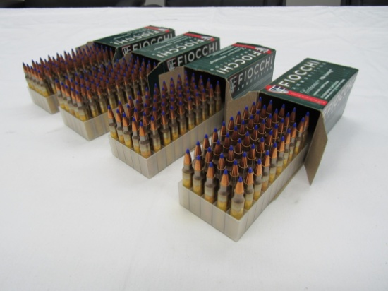 (4) Boxes of Fiocchi .223 Remington Ammo, 40 Grain V-Max, 50-Rounds Per Box