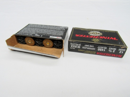 (2) Boxes of Winchester Supreme 12-Gauge Shotgun Shells, 00 Buck, Copper Pl