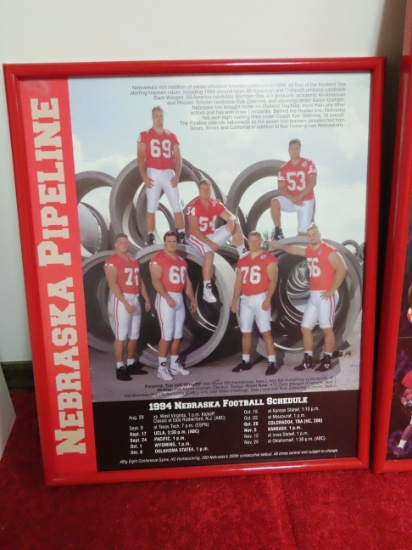 Nebraska Pipeline Framed Poster with 1994 Nebraska Football Schedule.