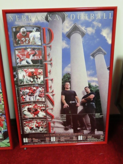Nebraska Football "1997 Defense" Framed Poster with 1997 Nebarska Football Schedle.