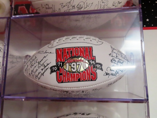 1997 National Champions Signed Football with Acrylic Case.