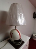 (4) Lamps with Nebraska Helmets (Sell as a Set).