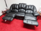Black Leather Couch (Dual Recliners) & Matching Black Leather Loveseat with Dual Recliners as well.