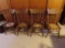 (4) Oak Press Back Chairs with Cane Seats.