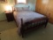 Antique Cherry 3-Piece Bedroom Set, 4-Poster Bed, 8-Drawer Dresser with Mirror & Spoon Carved Wood