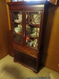 Solid Wood Curio Cabinet with Glass Doors.