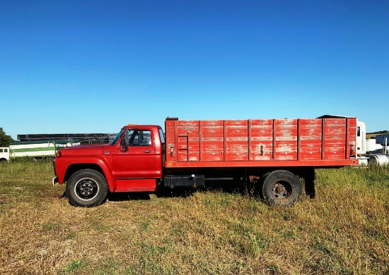 1979 Ford Model F-600 Single Axle Grain Truck, VIN #F60MVDC2719, 370-4V V-8 Gas Engine, 4 & 2 Transm