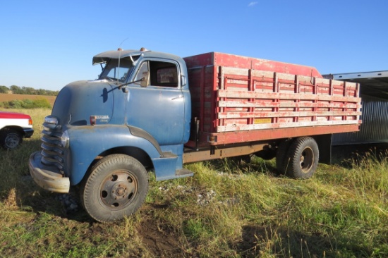 1951 Chevrolet Model 5700 Snub Nose Cabover Single Axle Grain Truck, SN #5USB1095, 6-Cylinder Gas En