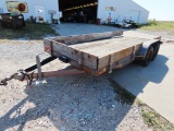 1994 Eagle Tandem Axle 16’ Pull-type Flatbed Trailer, VIN #4ET716F24R1002311, 7,000 lb. GVW, Wood De