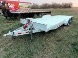 H & H 22' Tilt Deck Tandem Axle Flatbed Tag Trailer, Hydraulic Tilt, 10,000lb. GVW, 225 75R15 Radial