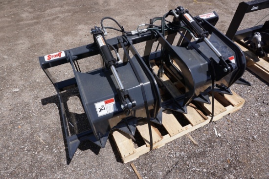 New/Unused Stout 66" Brush Grapple Attachment with Skid Steer Quick Attach. Consignor Smith Co