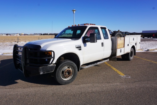 2009 Ford Model F-350 Super Duty Extended Cab Dually Service Truck, VIN# 1FDWX37Y69EA52599, 4WD,