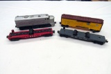 (4) Lionel Model Train Cars & Locomotive, 'O' Scale - Burlington Locomotive