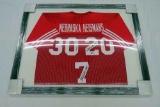 Framed Nebraska Cornhuskers Jersey with the name 