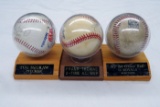 (3) Baseballs with Plaques, (2) Signed by Tug McGraw & Frank Thomas, (1) 