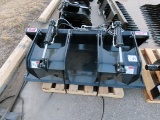 New/Unused Stout Model HD 72-FB Grapple Bucket Attachment with Skid Steer Quick Attach.