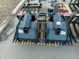 New/Unused Stout Model HD 72-3 Open-End Rock Bucket/Brush Grapple Combo Attachment with Skid Steer Q