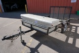 Carry-On Single Axle Lawn & Garden Trailer with Folddown Ramp, Aluminum Tool Box.