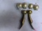 (3) Pair of Brass Harness Hanes Top Caps