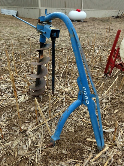 Ford 3-Point PTO Post Hole Auger with 12" Bit.