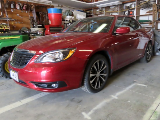 2012 Chrysler Model 200S 2-Door Hardtop Convertible, VIN# 1C3BCBGG8CN258521,39,419 Actual Miles