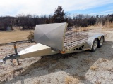 H & H 16’ Tandem Axle All Aluminum Tilt Deck Trailer, 7,000 lb. GVW, Ramsey 5000 Electric Winch