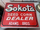 Metal 1-Sided Seed Corn Sign.