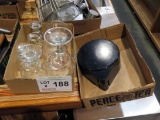 Small Box of Bar Glasses & Margarita Glass Salter.