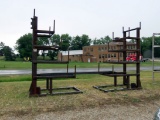 (2) 1-Sided Steel Racks with (4) Shelves, I-Beam Hoist.