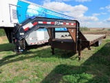 2011 PJ Model FS242 24' Tandem Axle Gooseneck Flatbed Trailer, VIN 4P5FS2423B1160131, 15,680lb GVW