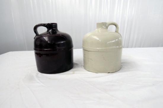 (1) Brown Red Wing 1/2 Gallon Jug & (1) Unmarked White 1/2 Gallon Jug, Dama