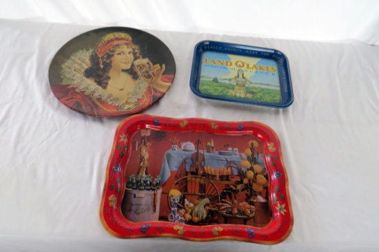 (1) Land O' Lakes Butter Tray, 10.5"H x 13"W (1) Falstaff Beer Tray, 16"W (