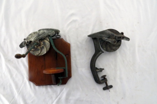 (1) Wood Mounted Cherry Pitter & (1) Metal Cherry Pitter