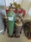 Large Acetylene Torch Set on Cart with Tanks, Harris Gauges & Torch.