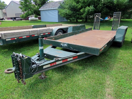 2000 Towmaster Tandem Axle 16' Flatbed Trailer, VIN# 4KNUT1621YL162129, (2) 36" Folddown Rear Ramps,