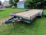 1983 Cain 20' Tandem Axle Utility Tag Trailer, VIN# NET1091616, Wood Deck, Pintle Hitch, 225/75R15 R