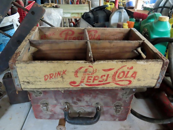 Antique Wood Pepsi-Cola Bottle Box.